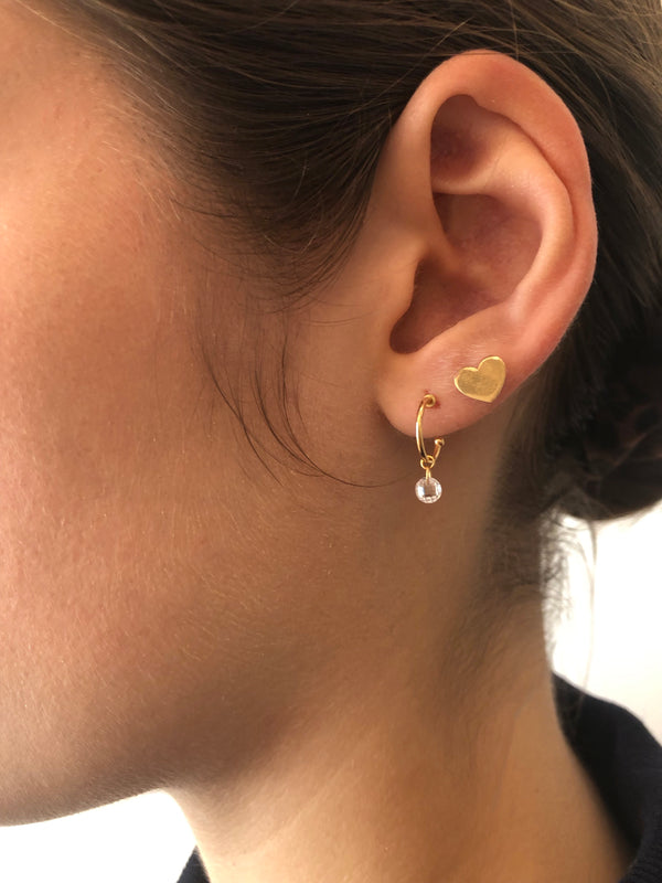 Gold heart earrings - [18DELPERO]