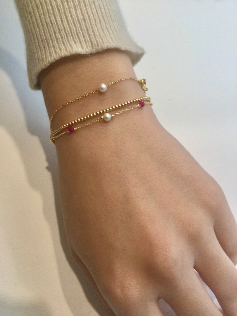 Gold beads bracelet - [18DELPERO]