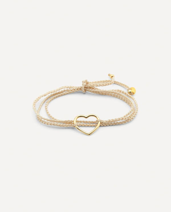 Gold plated heart shaped wire crochet bracelet   Heart Bonds - [18DELPERO]