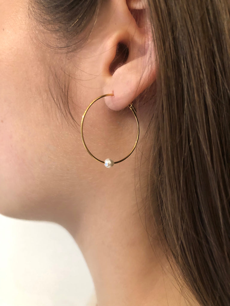 Orbit hoop gold earrings - [18DELPERO]