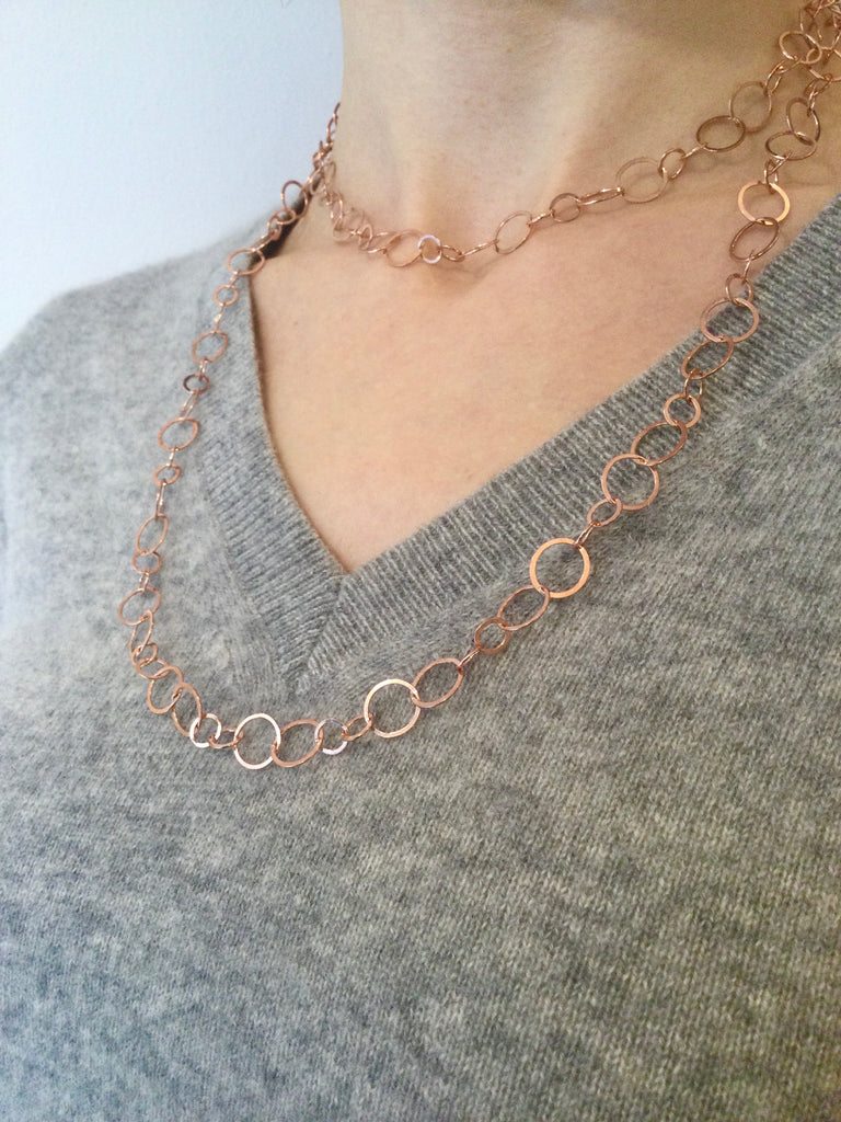 Circle silver rosè necklace - [18DELPERO]