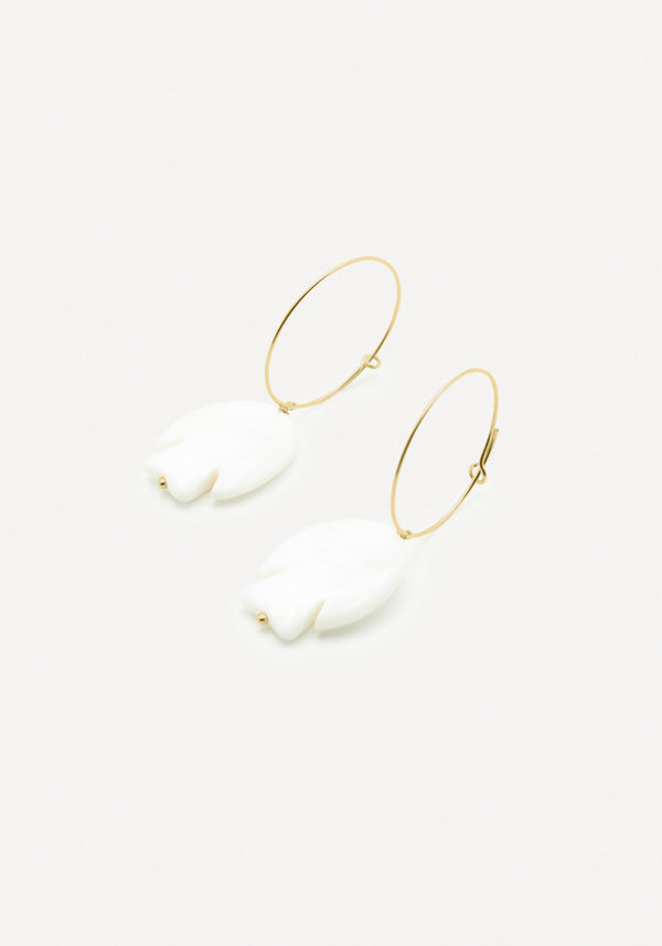 THE FISH - Tahitina Mother-of-Pearl Hoop Earrings - Intuition, Flow, Freedom - [18DELPERO]