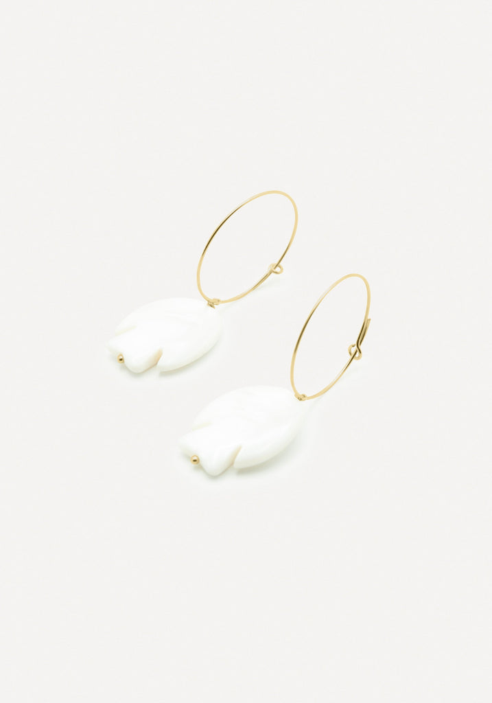 THE FISH - Tahitina Mother-of-Pearl Hoop Earrings - Intuition, Flow, Freedom - [18DELPERO]