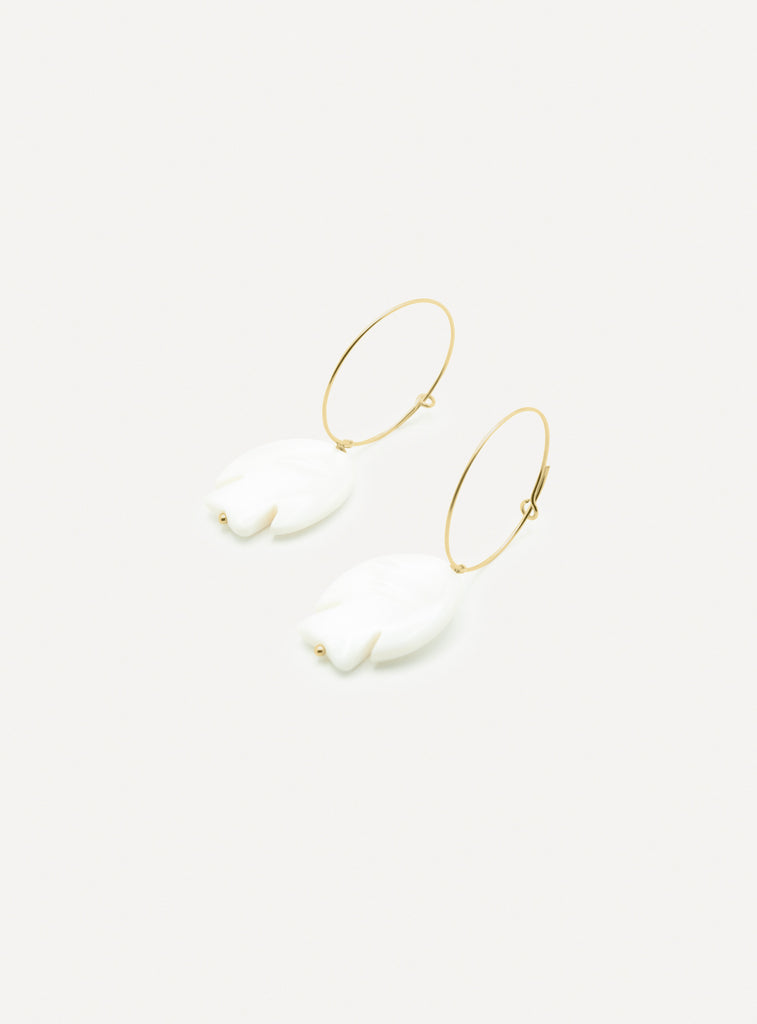 THE FISH - Tahitina Mother-of-Pearl Hoop Earrings - Intuition, Flow, Freedom - [18DELPERO]