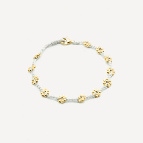 BLOOMING THREAD - nature, beauty, kindness - golden silver flower crochet bracelet - [18DELPERO]