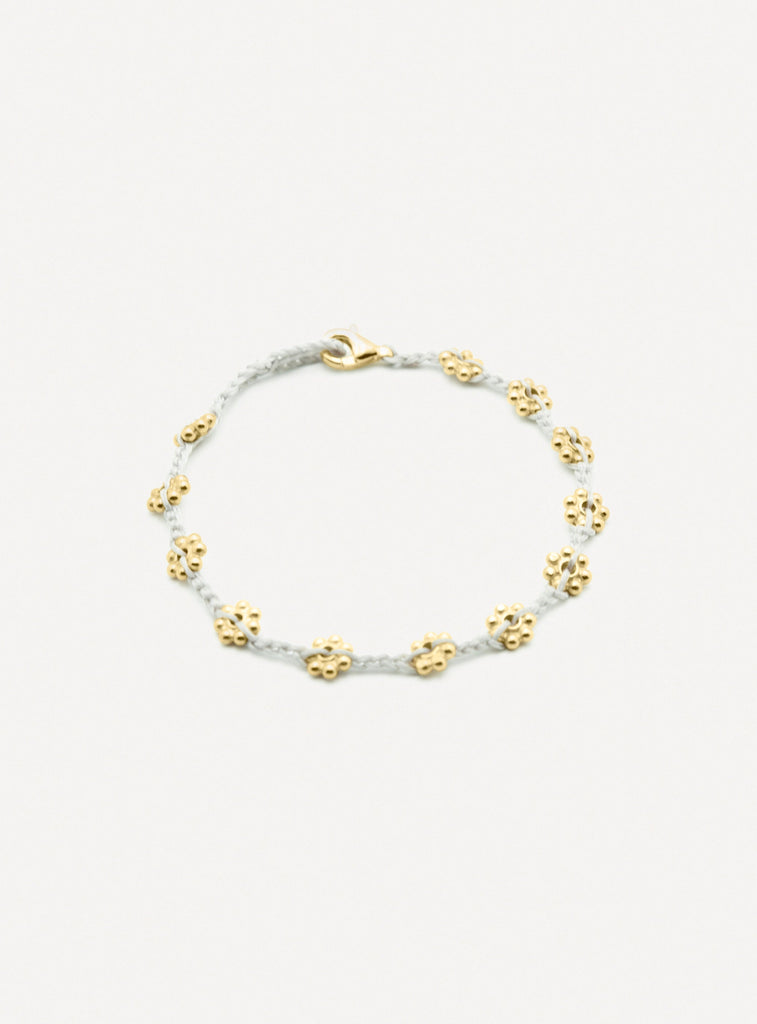 BLOOMING THREAD - nature, beauty, kindness - golden silver flower crochet bracelet - [18DELPERO]