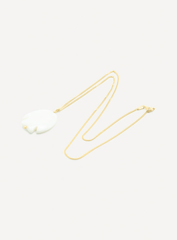 THE FISH - Tahitian Mother-of-Pearl groumette chain Necklace - Intuition, Flow, Freedom - [18DELPERO]