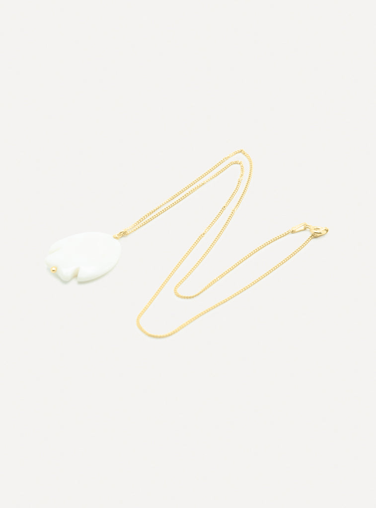 THE FISH - Tahitian Mother-of-Pearl groumette chain Necklace - Intuition, Flow, Freedom - [18DELPERO]