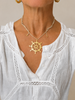 TRUE NORTH Ship Wheel Necklace - 18 KT Gold-Plated Sterling Silver with crochet cord - [18DELPERO]