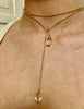 LUCE - Clarity, balance, protection - golden silver scarf necklace with crystal rock stone - [18DELPERO]