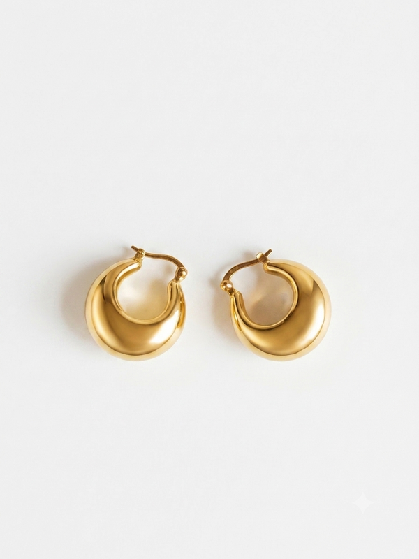 LUNA Half Moon Earrings – 18K Gold-Plated Sterling Silver - [18DELPERO]