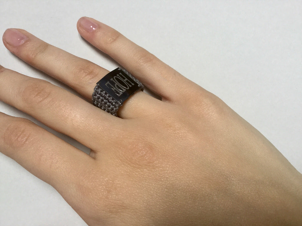 Black silver ring - HOPE - 18DELPERO